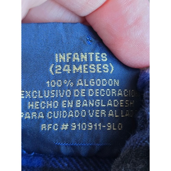 Wrangler Jeans Co. Blue Plaid Flannel Button Down Shirt Baby Boys 24m Western - Picture 6 of 7